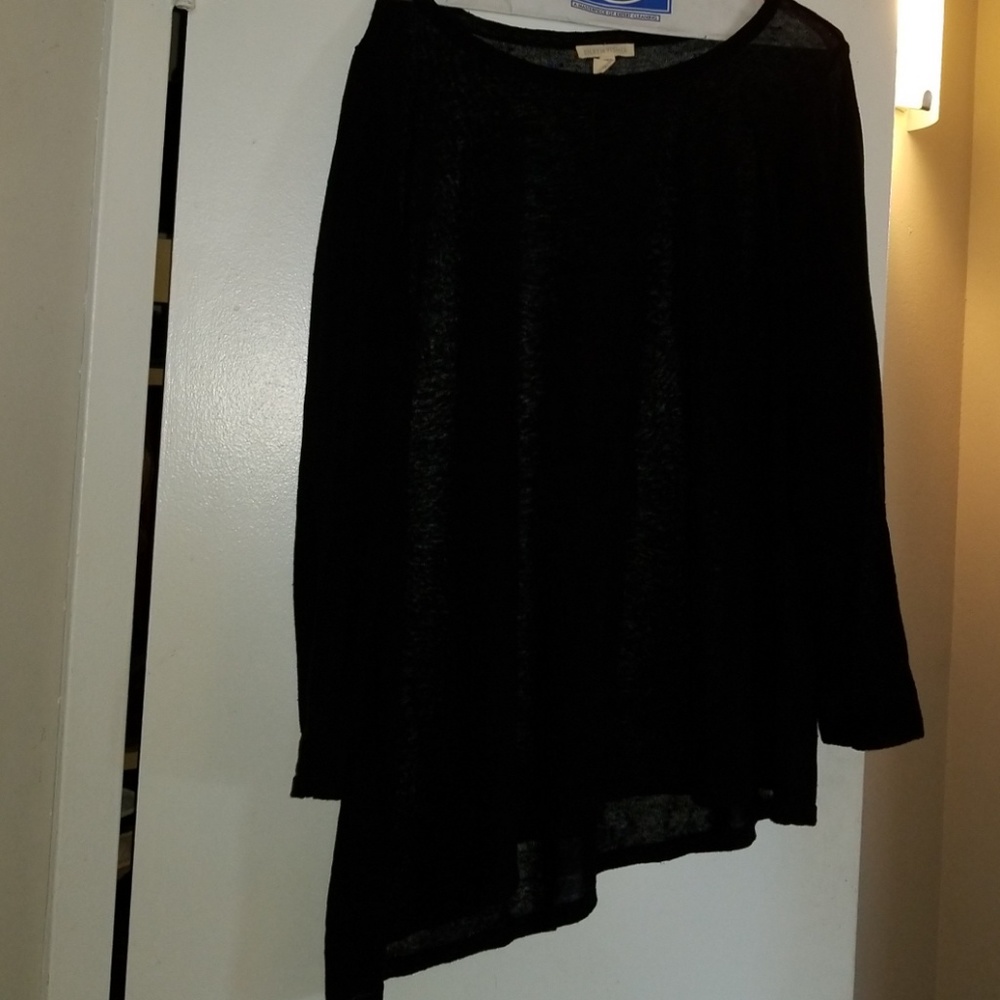 Eileen Fisher sheer linen blend asymmetrical tunic